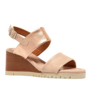 Carl Scarpa Godere Blush Leather Wedged Sandals